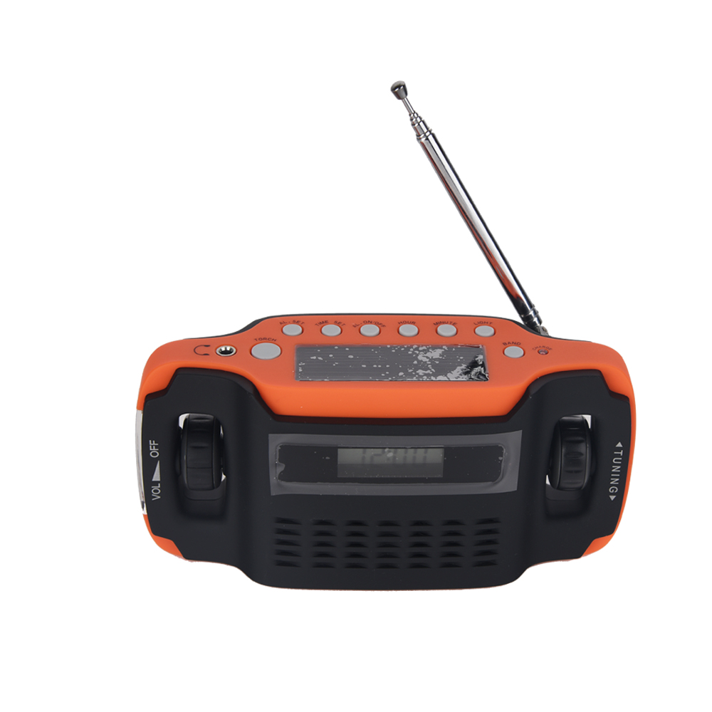 SORBO Portable Mini Solar Crank Dynamo FM/AM Radio with Torch/Phone Charger