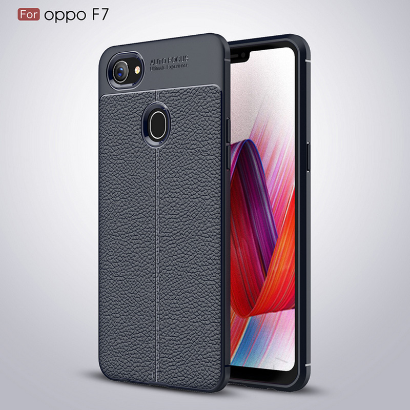 Litchi pattern Soft Tpu case for Oppo F7 Cover