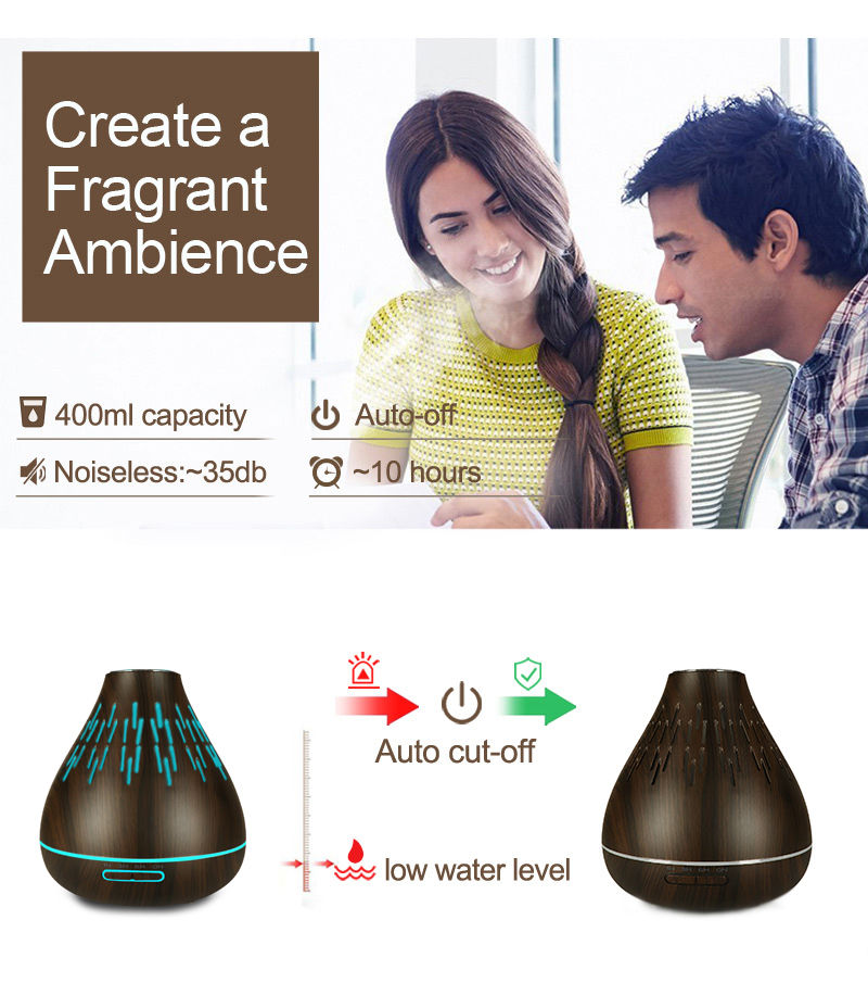 Ultrasonic Air Humidifier Purifier Aroma Diffuser, Air Humidifier Ultrasonic Aroma Diffuser, Aroma Essential Oil Diffuser 300ml