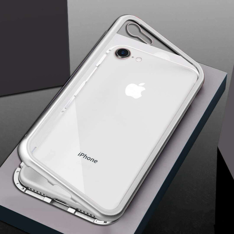 2018 New 360 Tempered Glass Magnet Cell Phone Case for iPhone X 8 7 plus