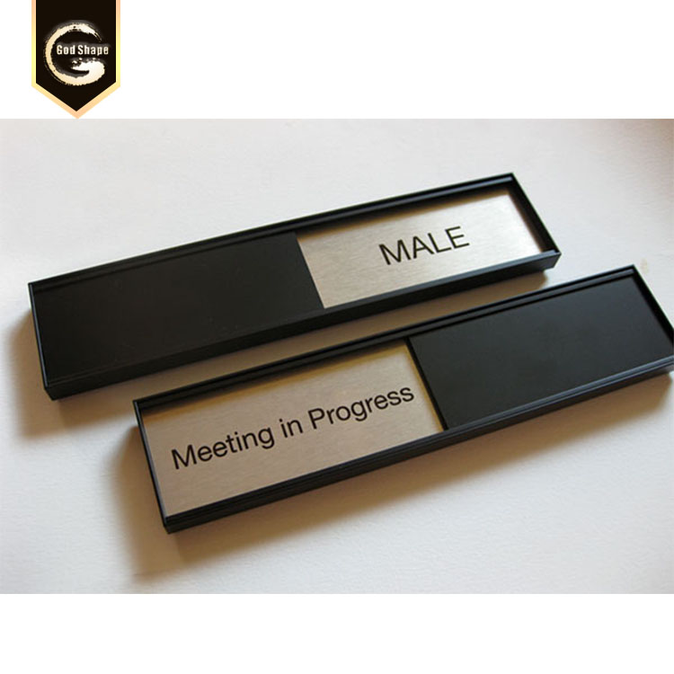 Custom Rectangle indoor metal sigage non-illuniated room sign office nameplate