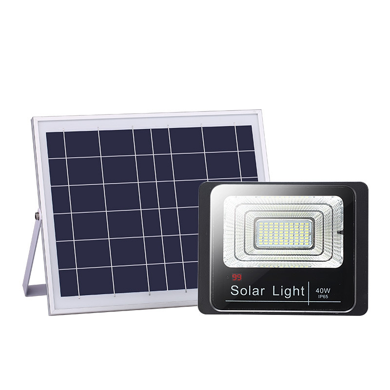 2019 New Version Outdoor 25W 40W 60W 100W 150W 200W Solar Lamps LED Indicator Flood Lights Solar Floodlight with Battery Display