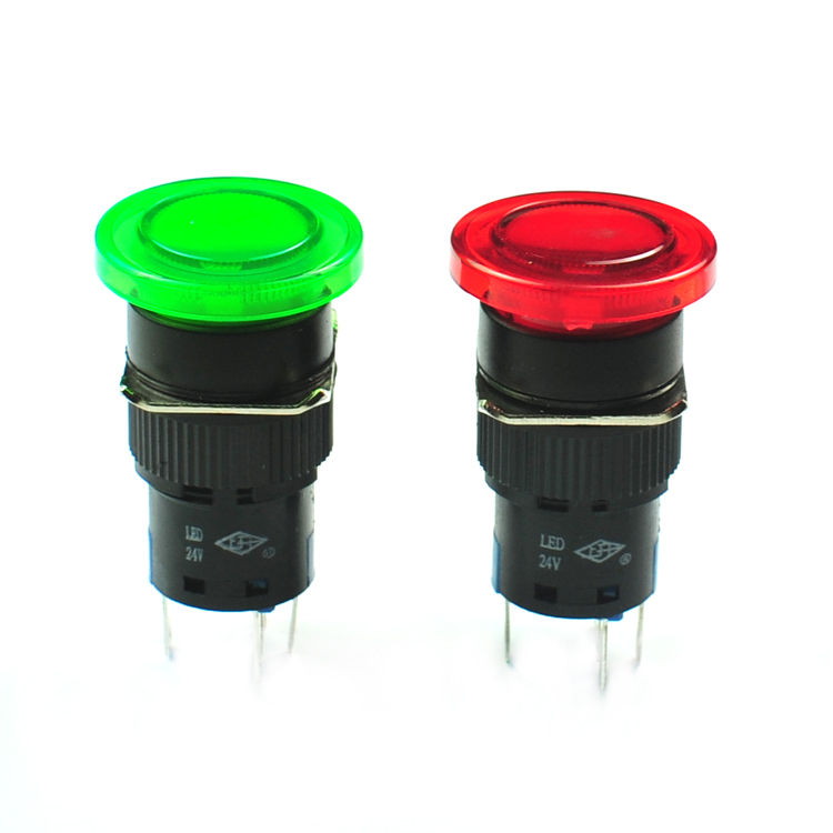 push button lock illuminated push button switch 16mm mushroom head push button switch with led