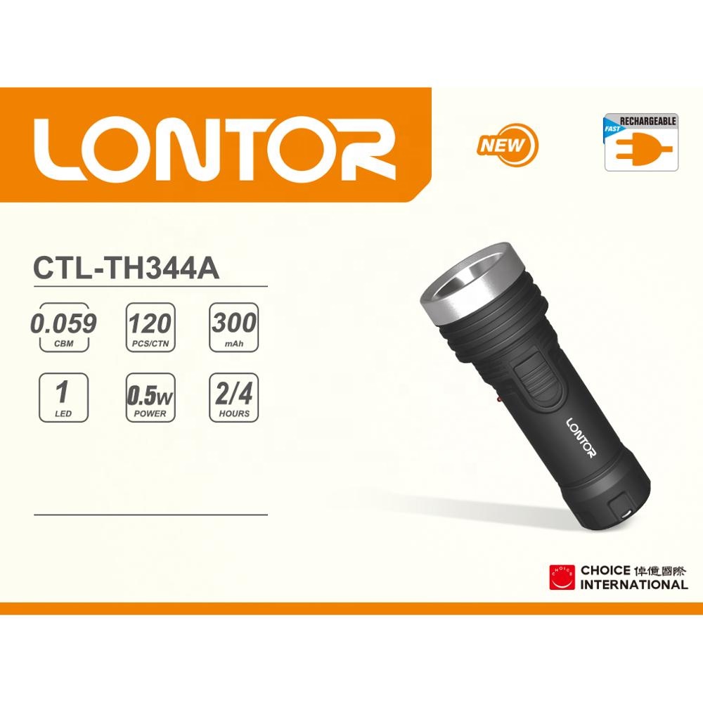 2019 LONTOR hot-selling rechargeable mini torch flashlight          CTL-TH344A