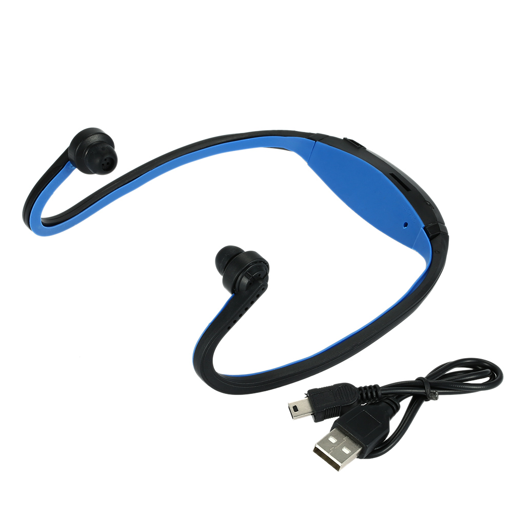 Sport Wireless Headset Mp3 Music Player Earphone TF/ Micro Card Slot Wireless Ear phone Earphone 8GB With FM Funtion