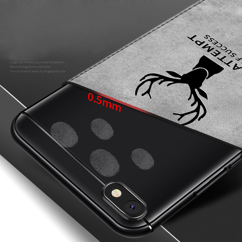 Protective Case Anti Slippery canvas and  Flexible Durable Shockproof elk deer PC Skin Case for Redmi 6A