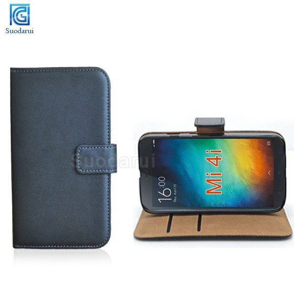 Online selling New style case for Xiaomi MI 4I ID slot Flip wallet leather case