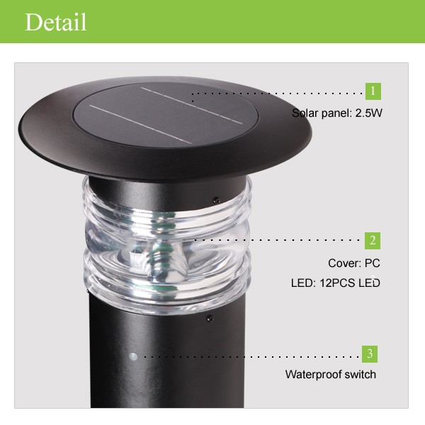 Hot selling high brightness with CE solar garden/lawn/yard/plaza/villa light(JR-B002)