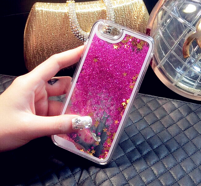 Creative Bling Star Liquid Quicksand Phone Case For iphone 6s PC Material Mobile Covers
