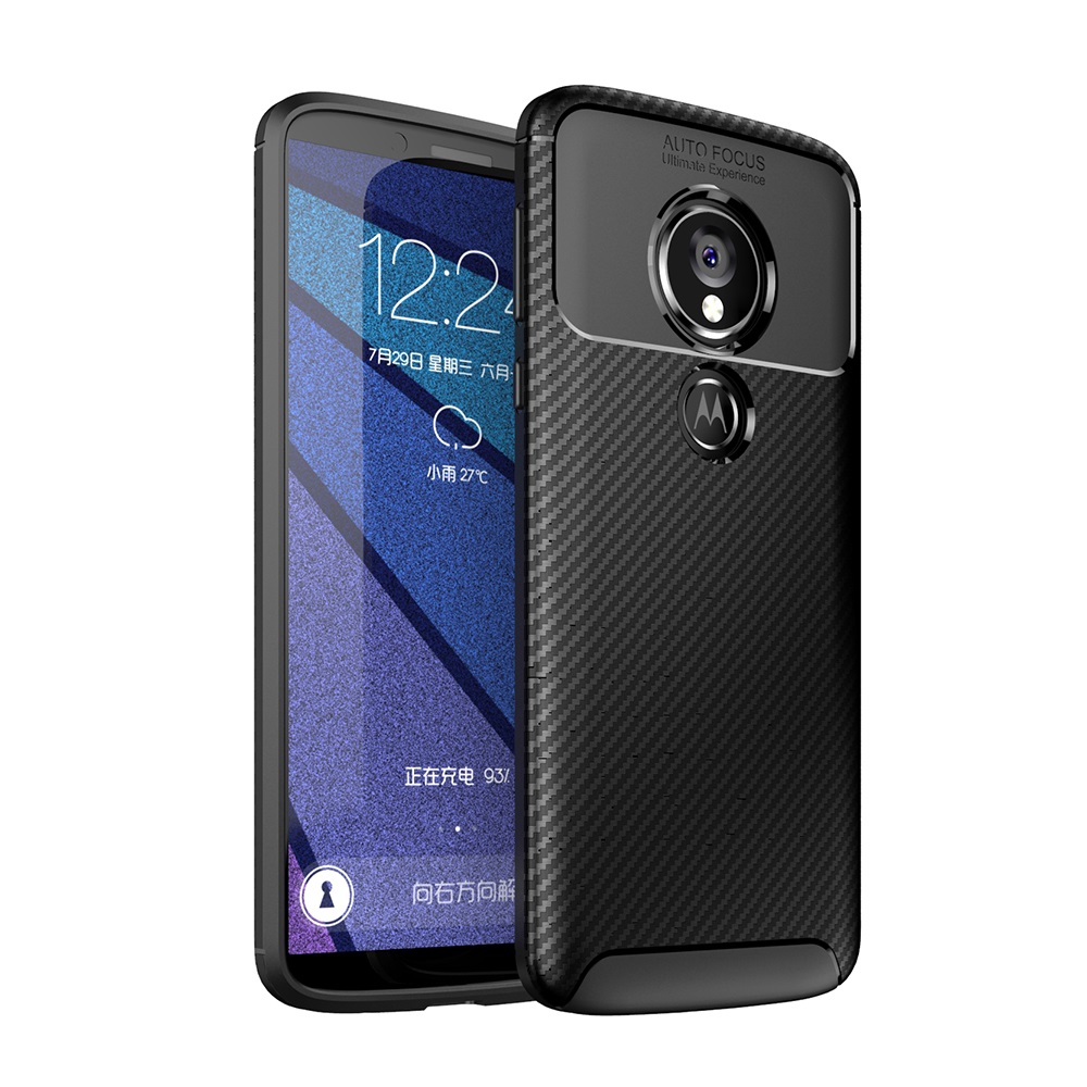 Carbon Fiber 360 Protective phone case For Motorola moto E5 TPU Silicone back cover case