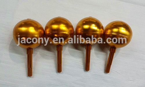 3 4 5 6 inch Gold Aluminum Anodized telescopic Flagpole Ball Finial Ornament Topper Pole Top