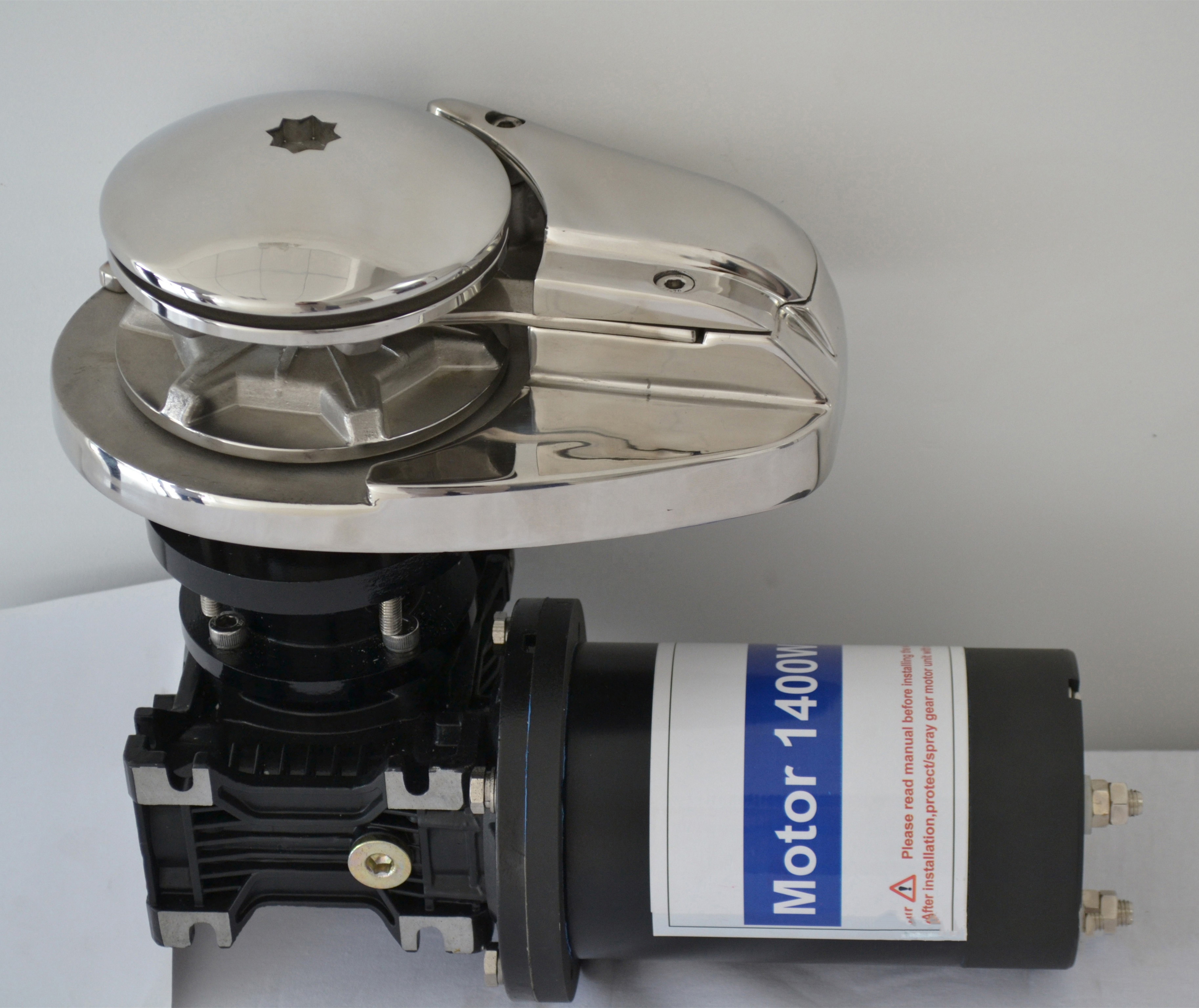 JV1011H 2000W Small mini 12v vertical SS windlass Electric winch drawing for boat yacht