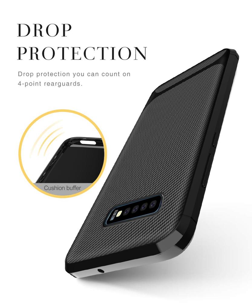 Carbon Fiber Silicon Back Cover For Samsung galaxy S10Plus Phone Case