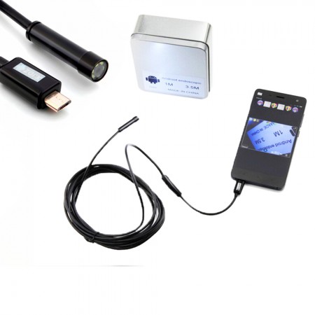 6 LED 7mm Lens Android Endoscope Waterproof Inspection Borescope Tube Camera 1M Length