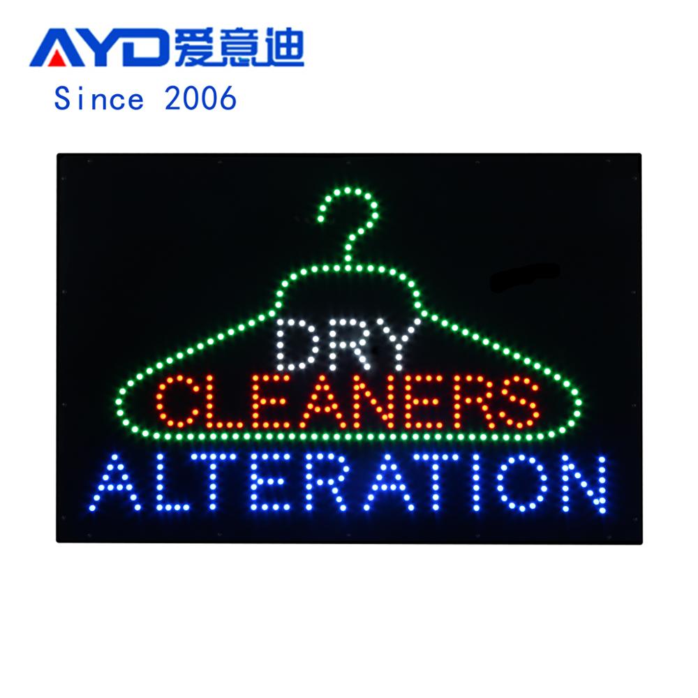 New Designed 24*35'' Clothes Hanger  LED  Open  Business  Advertising  Displays | Lighted Signs for laundry