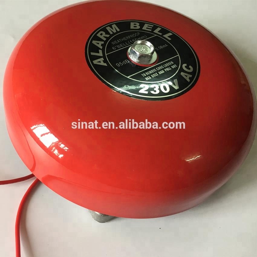 Nice quality 6 150mm Fire alarm bell AC230V aluminium back support