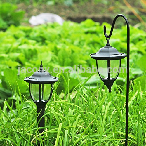 Vintage Hexagon Outdoor Solar Powered LED Lantern Walkway Lamps for Patio Terrace Pathway Yard Driveway