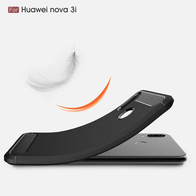 New Arrival Carbon Fiber Tpu case For Huawei Nova 3i brushed tpu soft cover