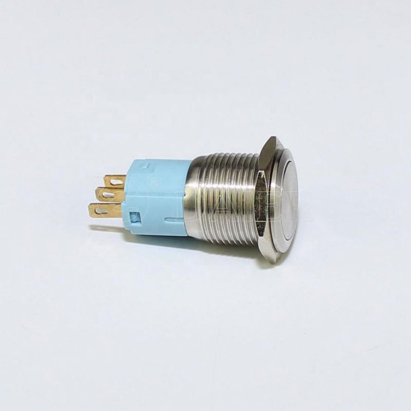 16mm 3 Pins Waterproof 220 Volt Electrical Push Button Switch