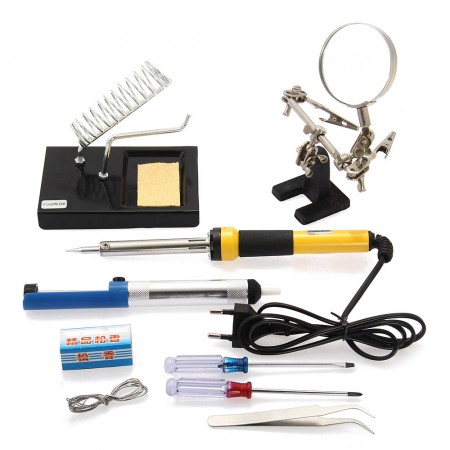 10in1 40W 230V Electric Solder Iron Tool Kit with Iron Stand Desoldering Pump