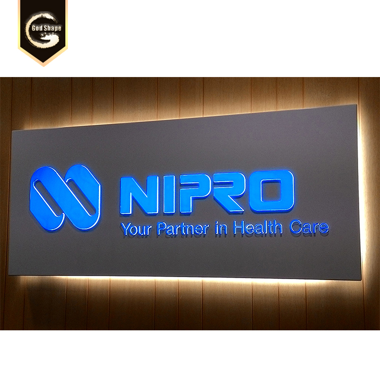 Stainless steel backlit light up light box raied up letter acrylic channel letters led sign