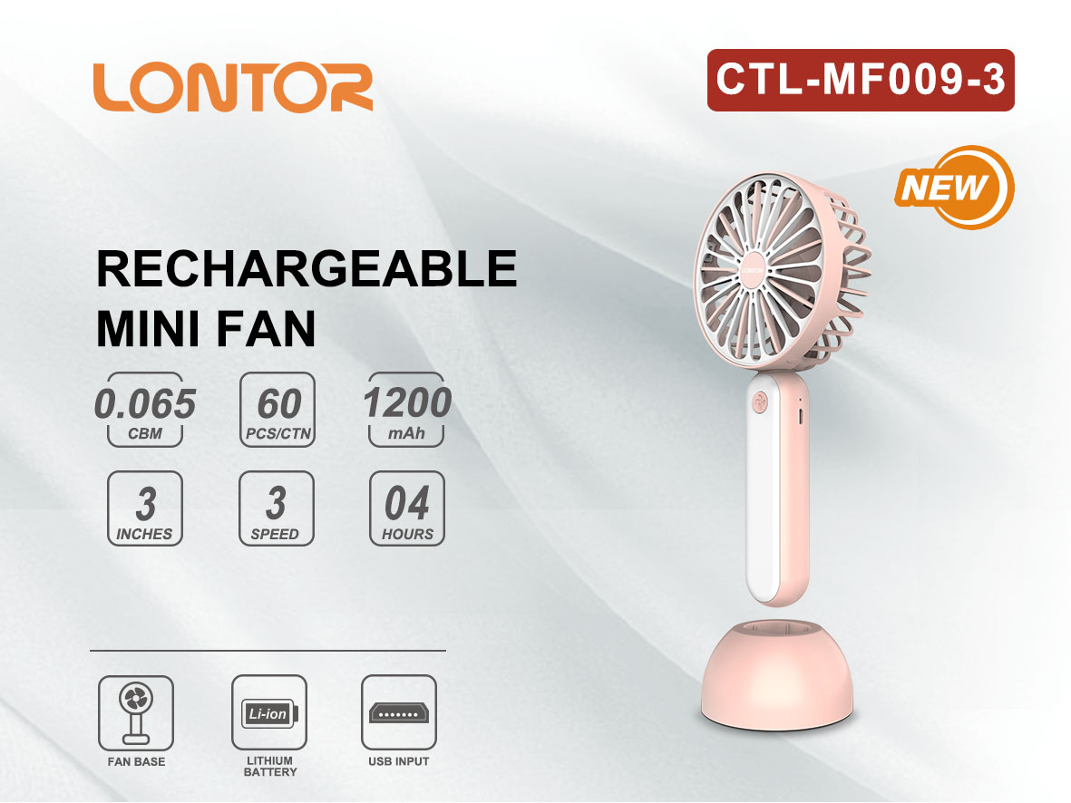 LONTOR Rechargeable  Mini Fan   CTL-MF009-3