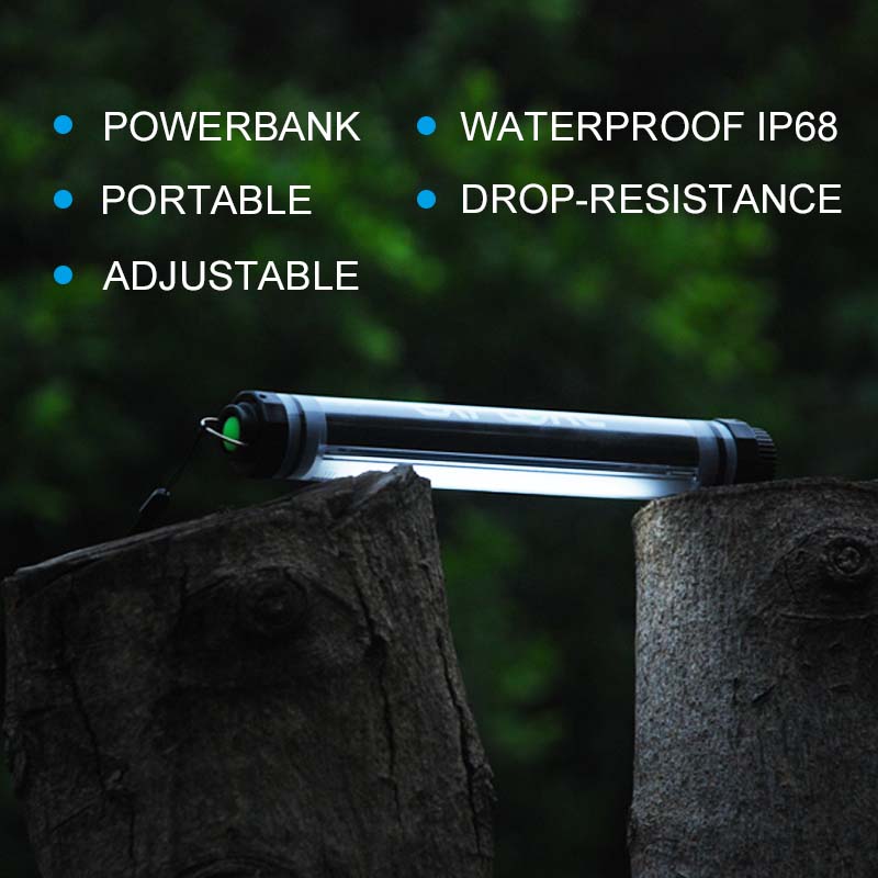 Feifan Lighting Manufacturer 2018 NEW Under Water Emergency Flash Waterproof IP68 Rechargeable LED Camping Light with Powerbank