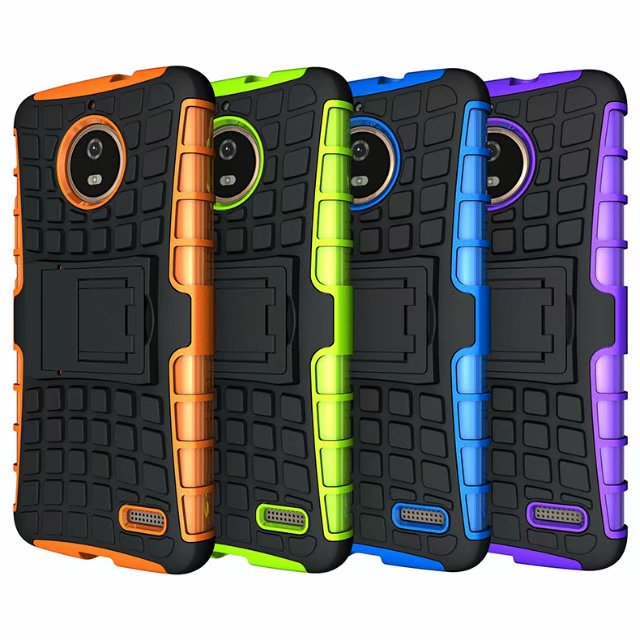 bracket 2in1 tire pattern cover phone case for Motorola moto E4