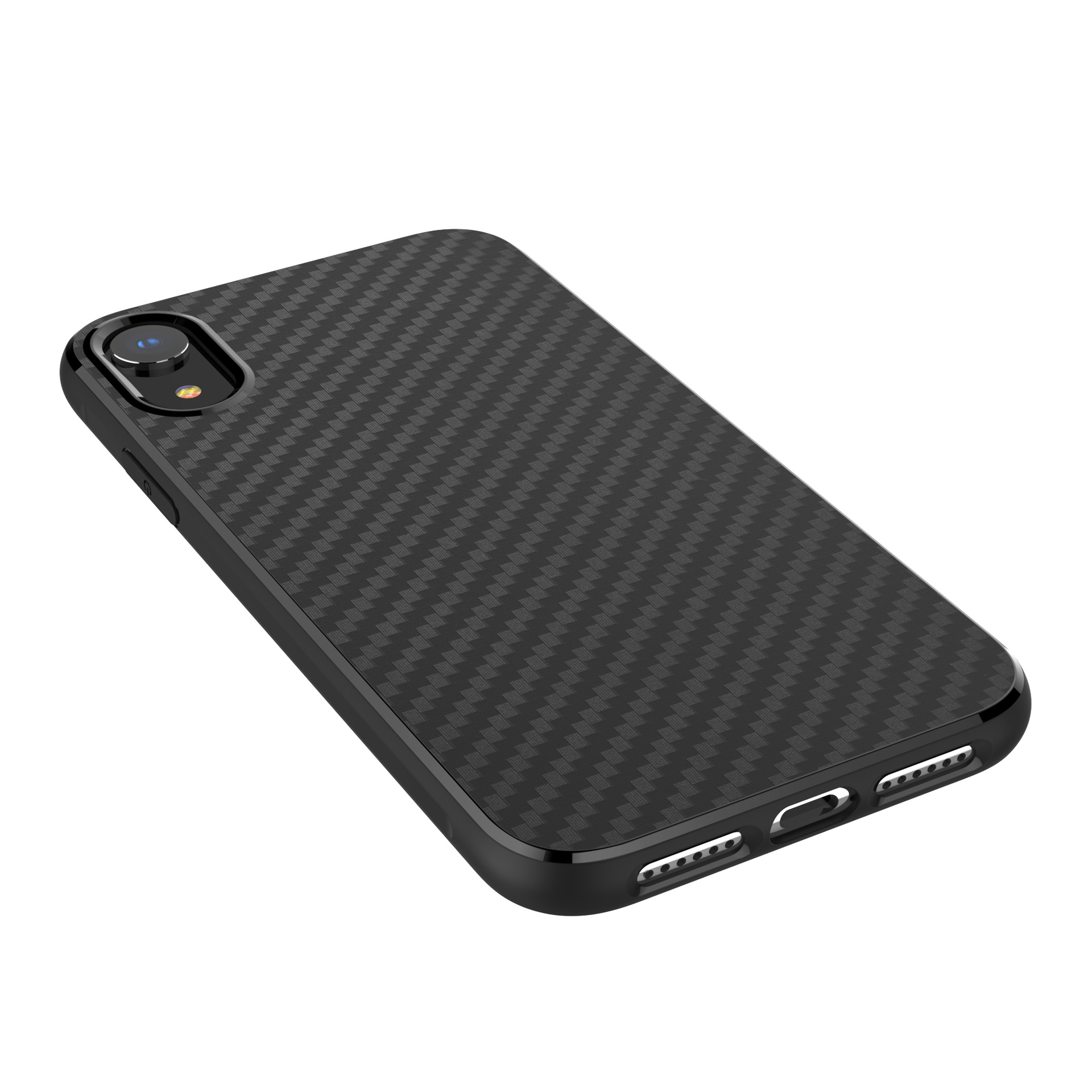 New Arrival Matte Finish Carbon Fiber Textured Light Thin Shock Absorbing Bumper Skin Back cover hard case For Iphone XR