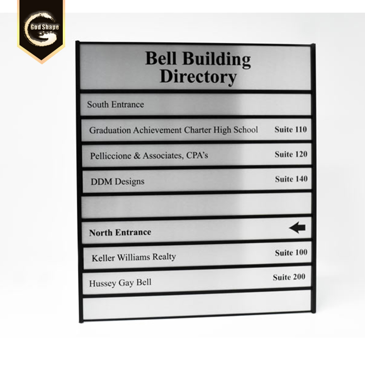 Extruded Aluminum alloy office door sign nameplte indoor floor directional sign
