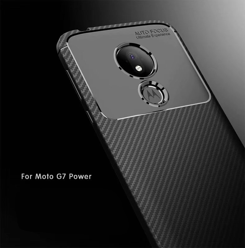 New Premium Shock Protection Carbon Fiber Skin TPU Silicone Case For Motorola Moto G7 Power