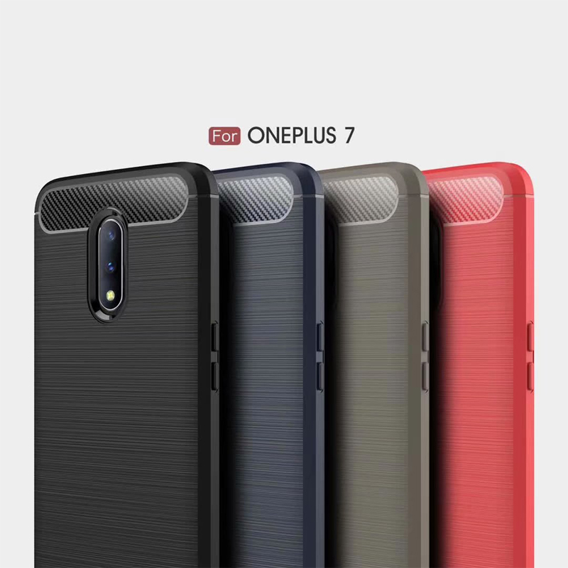Carbon Fiber Tpu case For Oneplus 7 Soft CF Cover for 1+7