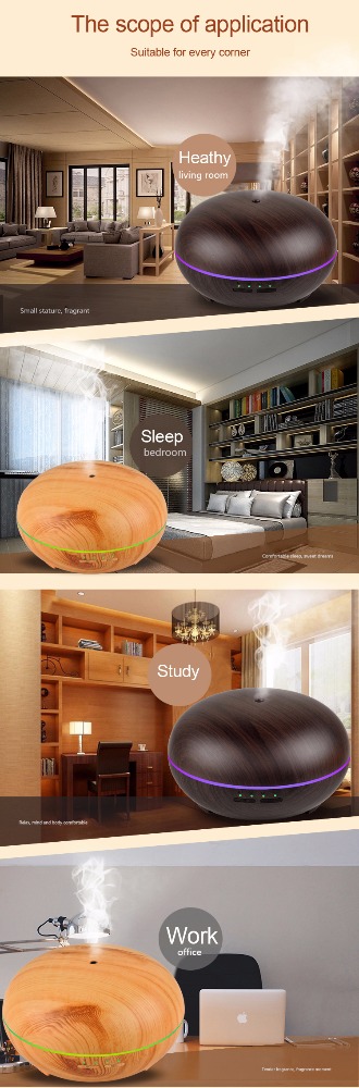 Cross Boundary Electric Business Wood Grain Aromatherapy Humidifier Hot Sell Large Capacity 7 Color LED Changing Humidifier