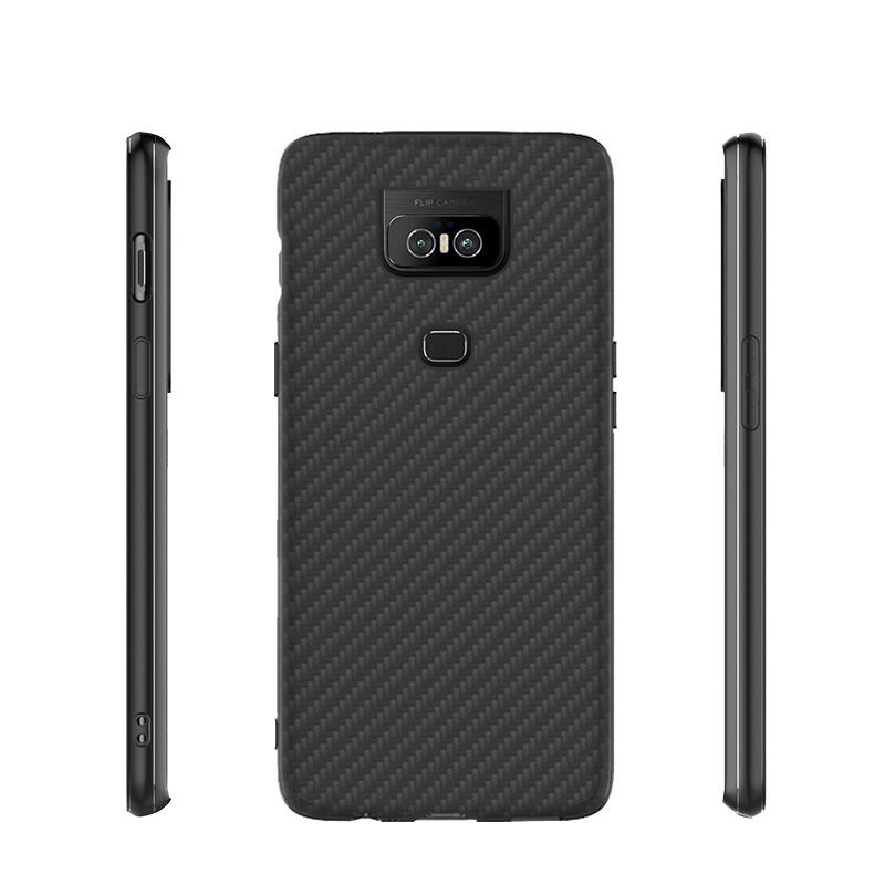 Matte Finish Carbon Fiber Textured Light Thin Shock Absorbing Bumper Skin hard case for ASUS Zenfone 6