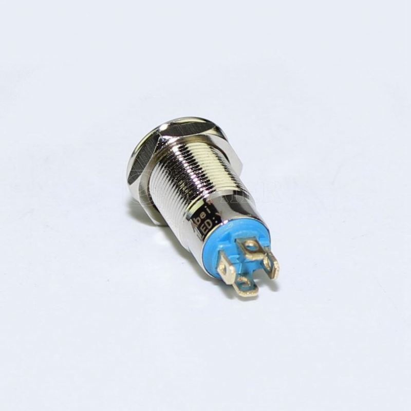 8MM 4Pin ON OFF Latching Waterproof Illuminated Metal Push Button Switch