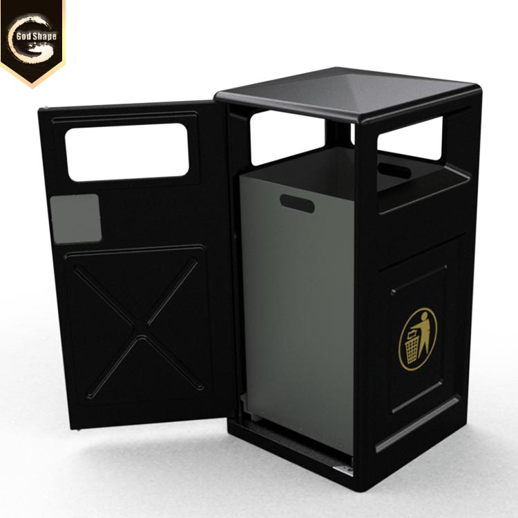 Outdoor Stainless Steel Trash Can Waste Bins