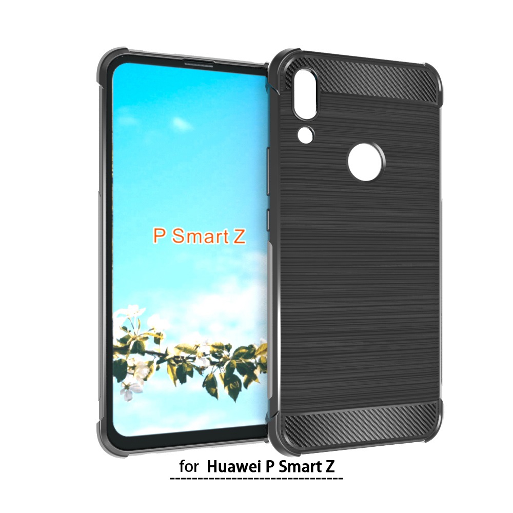 Carbon Fiber Cover soft Tpu Brushed case For Huawei P Smart Z
