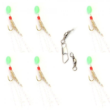 5pcs Sabiki Rigs Glow in the Dark Baits Fishing Lure 6 Hooks Catch