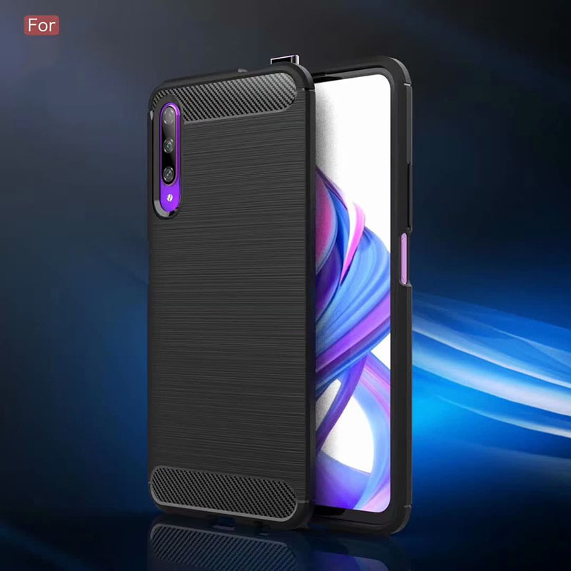 New Arrival Shockproof Carbon Fiber Case Cover for Huawei honor 9X TPU+PC case