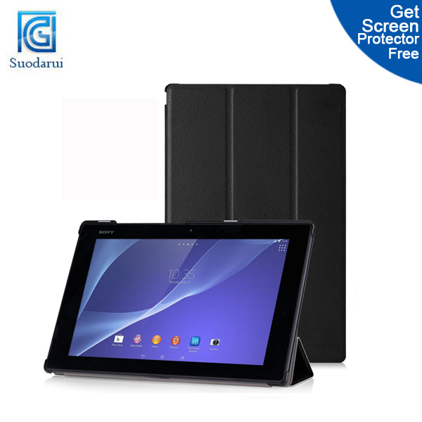 Sleep wake up function Ultra Slim Smart-shell Stand Case for Sony Xperia Tablet Z2 Mix color