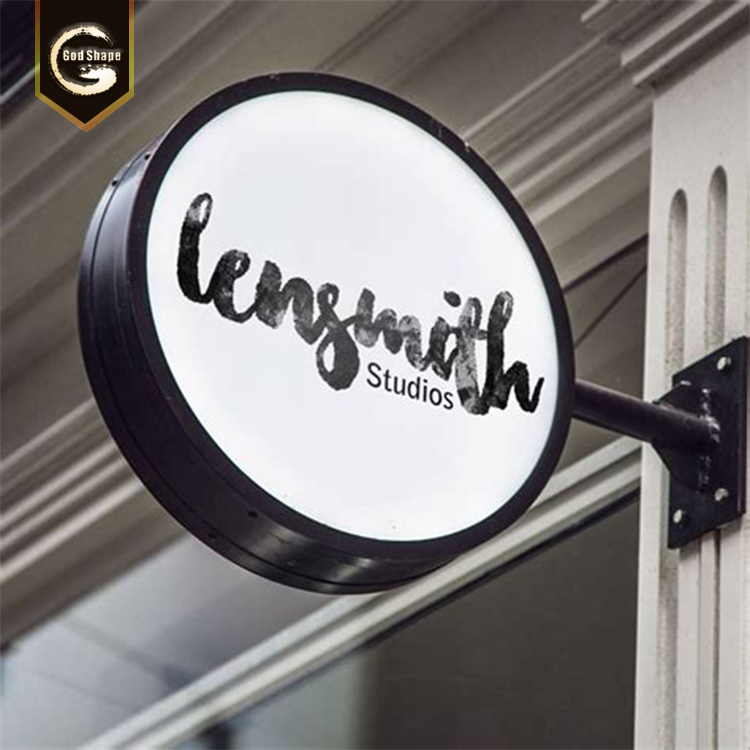 Factory Wholesale acrylic round advertising light box sign outdoor advertising light box