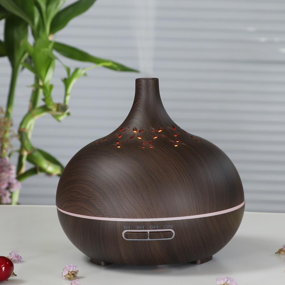 400ML Premium Essential Oil Diffuser, Quiet 5-in-1 Humidifier Natural Home Fragrance Diffuser with 7 LED Color Changing Light