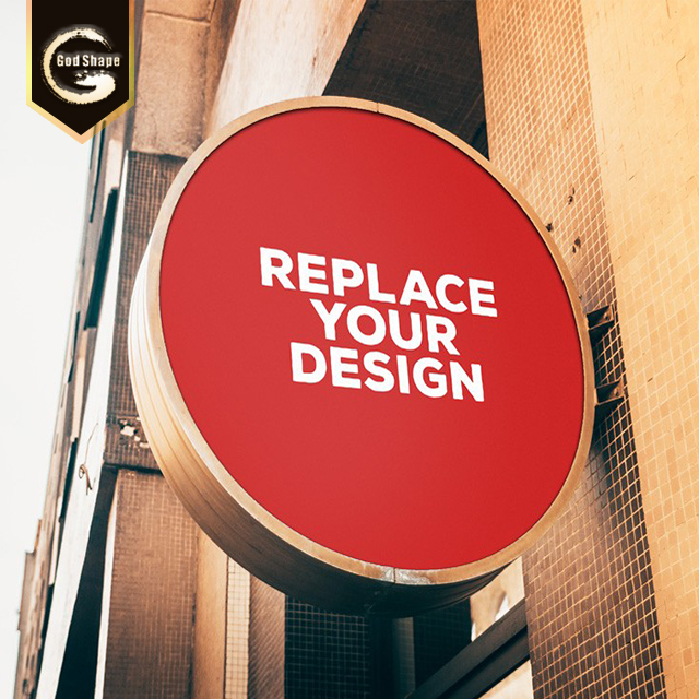 Factory Customized Logo Outdoor Aluminum Advertising Sign Acrylic LED Round Light Box