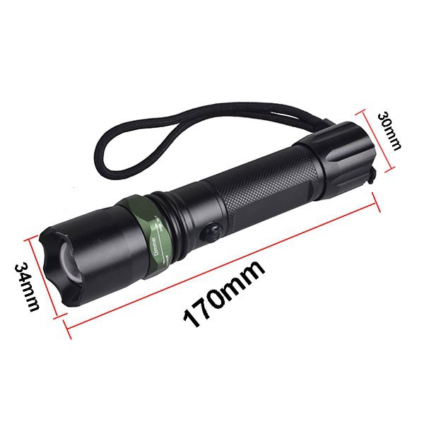 High power Aluminum flashlight with zoom Police 1101 XP-E Rechargeable 3w LED Flashlight Torch