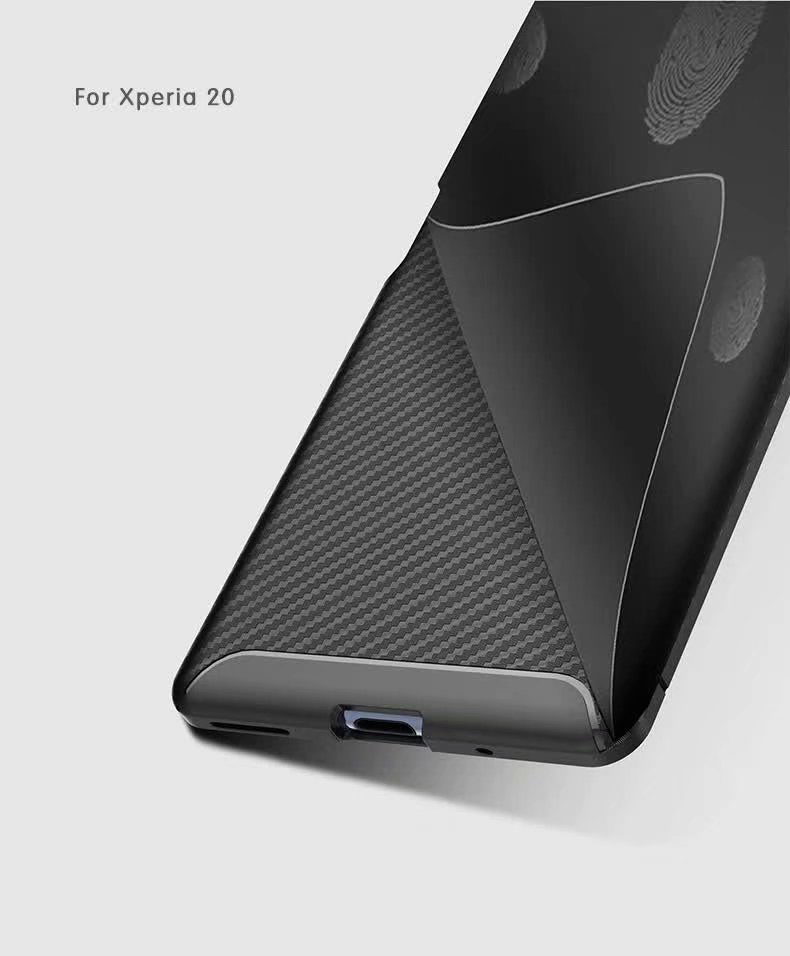 New Premium Shock Protection Carbon Fiber Skin TPU Silicone Case For Sony Xperia 20
