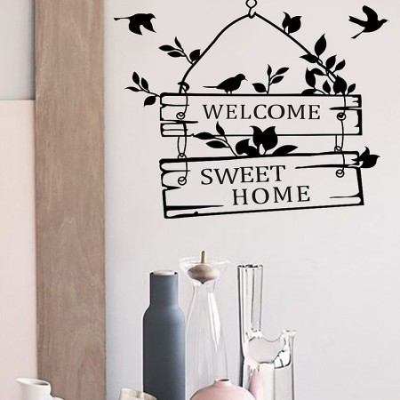 Welcome Sweet Home Quote Wall Sticker Art Vinyl Decal Home Door Removable Decor