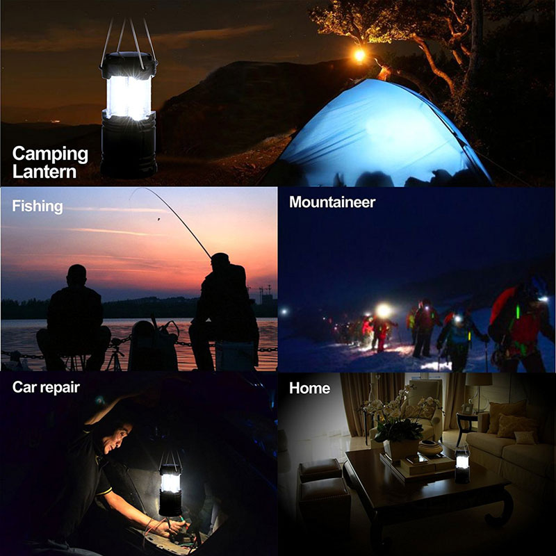 3 AA Batteries Collapsible 30 LED Camping Lantern Ultra Bright Portable Outdoor Flashlight