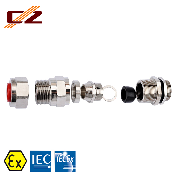Alibaba Website Explosion Proof Armoured Cable Gland With Nickel Plated Brass and Stainless steel Material