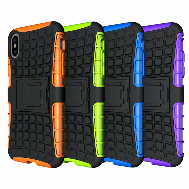 bracket 2in1 tire pattern cover phone case for Apple iphone 7 8 X