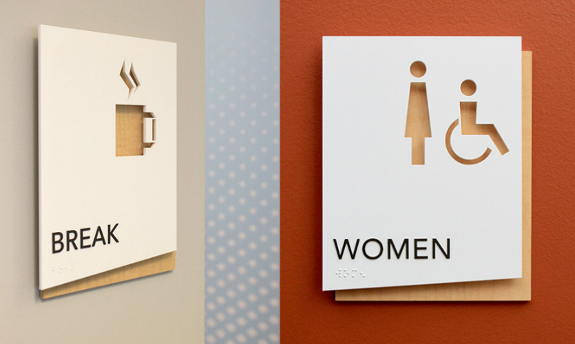GS  Aluminum idendification barille sign custom 280*120mm office room ID plaque sign metal door plate